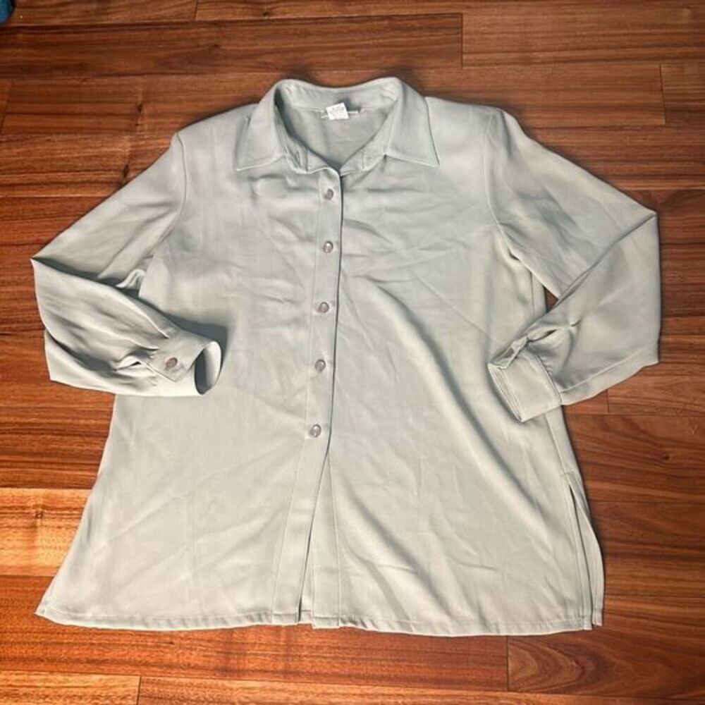 Graff petite vintage button up long sleeve shirt layering retro 90s‎